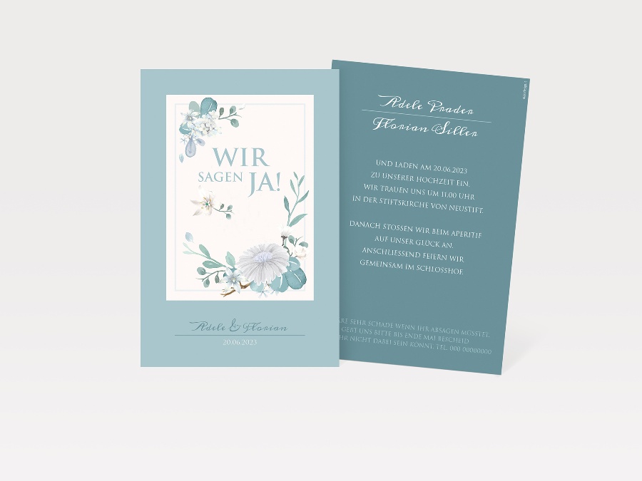 Hochzeit | Hochzeitseinladung und -kerze | Adele & Florian