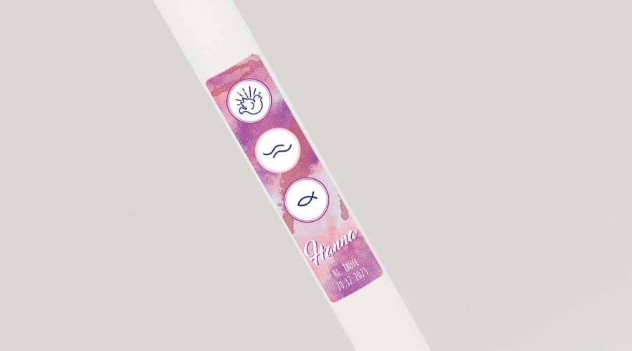 Taufe | Taufeinladung, Tisch- und Taufkerze | Taufe Mädchen_Hanna