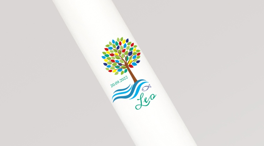 Taufe | Taufkerze | Taufkerze Junge_Leo