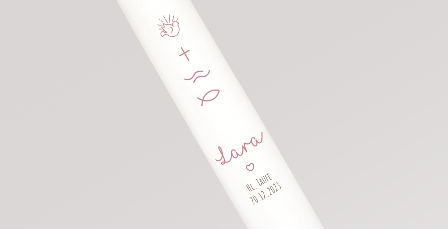 Taufe | Taufkerze | Taufkerze Mädchen_Lara