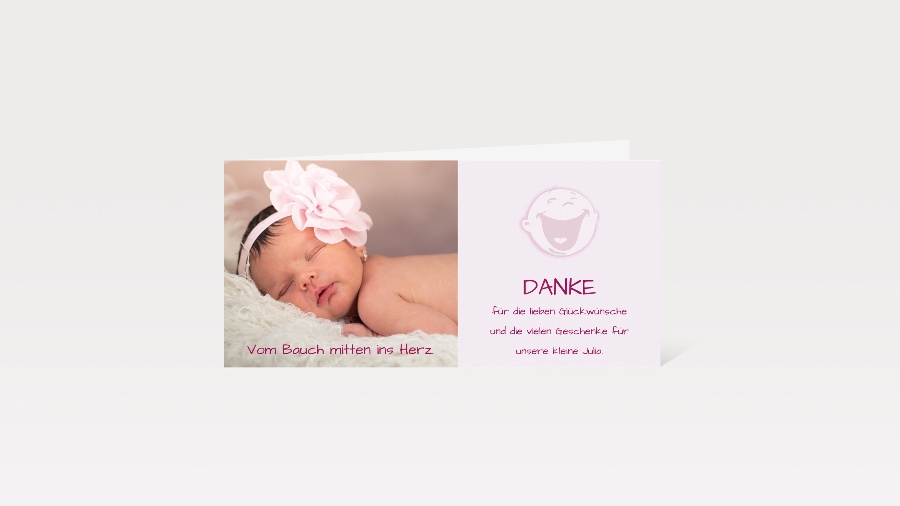 Geburt und Danke | Karte Geburt und Danke | Karte Julia