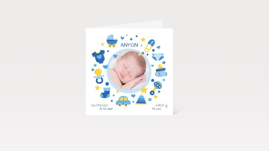 Geburt | Karte zur Geburt | Karte Geburt Anton