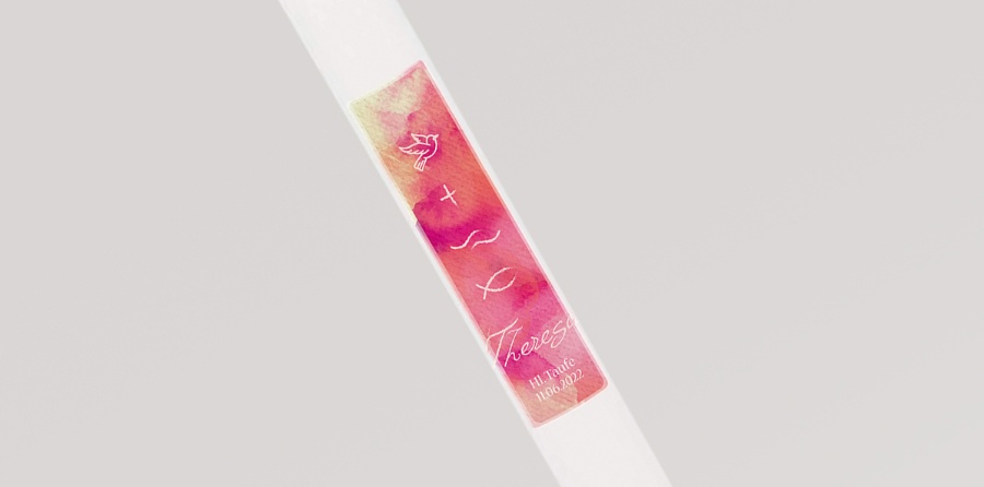 Taufe | Tauf- und Tischkerze Mädchen | Taufkerze und Tischkerze_Theresa